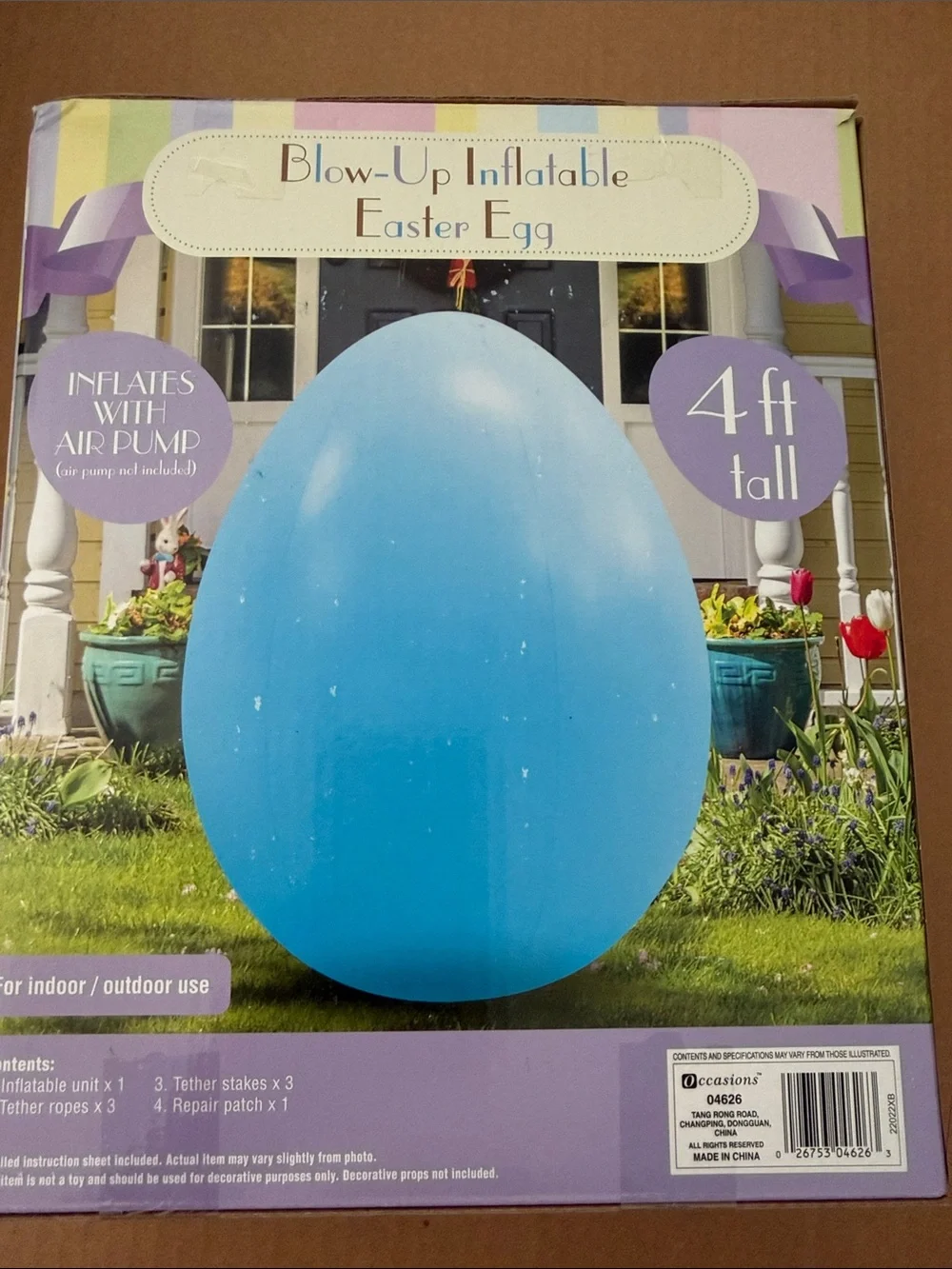 Occasion Blue Inflatable Easter Egg Decoration